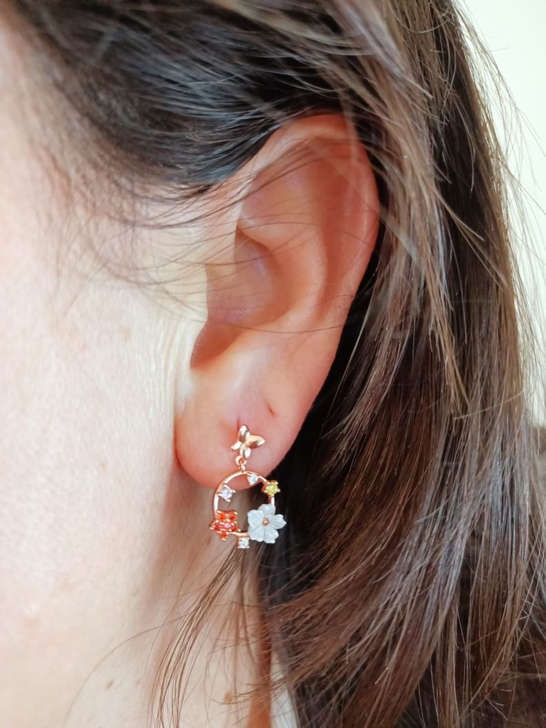 Aros Fairytale Plata fina ley S925 chapados en oro rosa 18kl-1