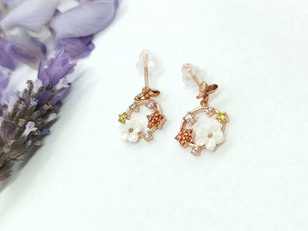 Aros Fairytale Plata fina ley S925 chapados en oro rosa 18kl-5