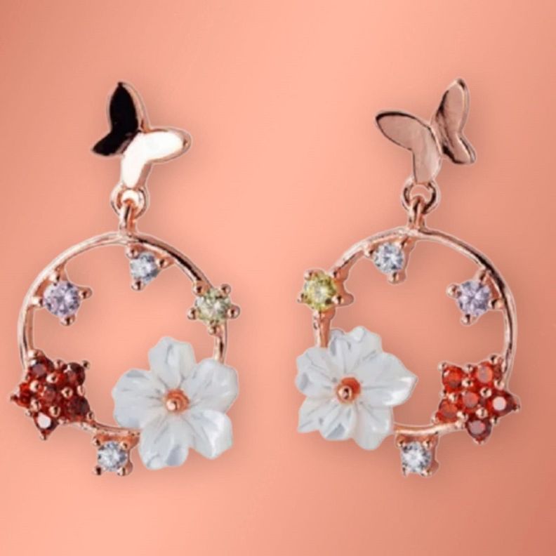 Aros Fairytale Plata fina ley S925 chapados en oro rosa 18kl-8