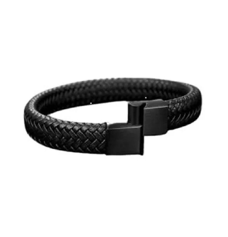 Pulsera De Cuero Negro sin genero Talla 22 (adulto) Brazalete-1