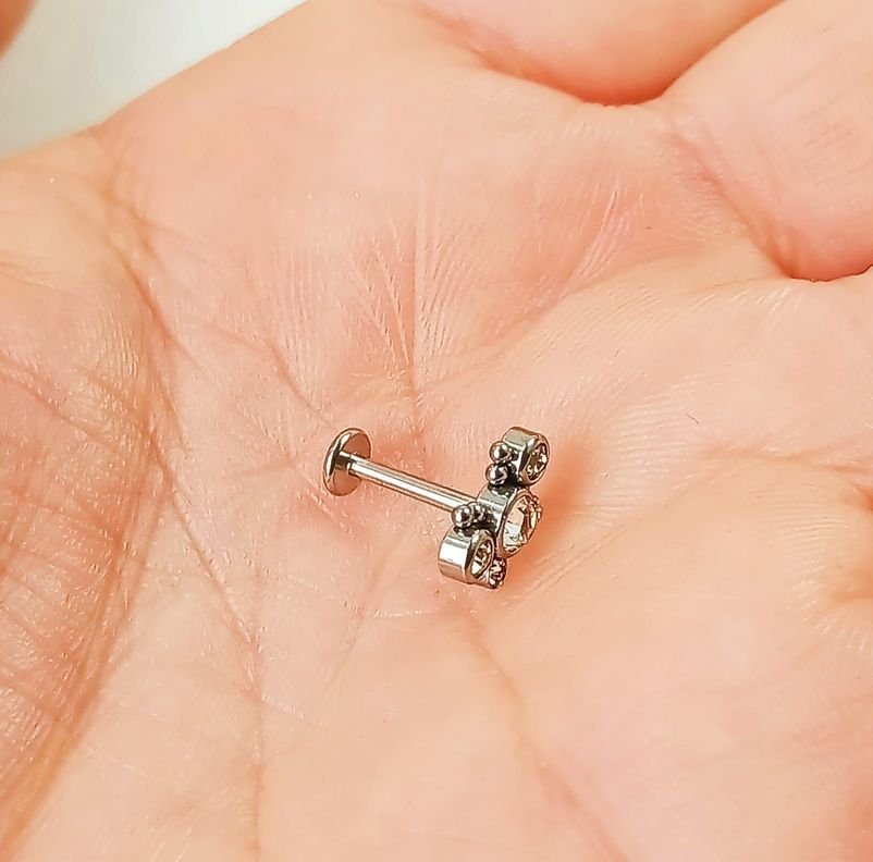 Piercing Oreja Tragus Conch Labret Modelo Mariposa Hipoalergénico Unidad-7