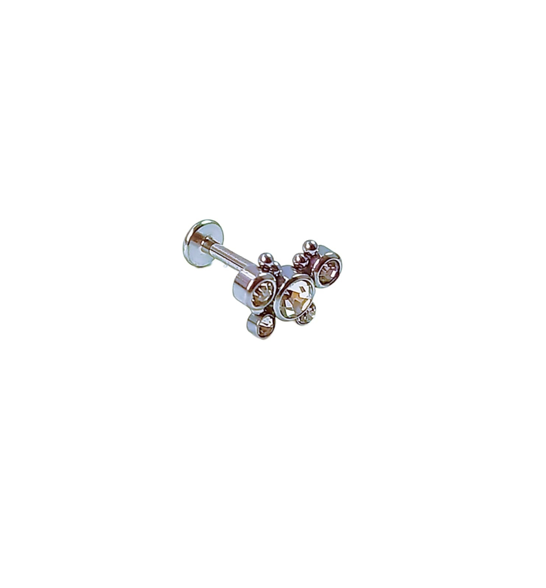 Piercing Oreja Tragus Conch Labret Modelo Mariposa Hipoalergénico Unidad-0
