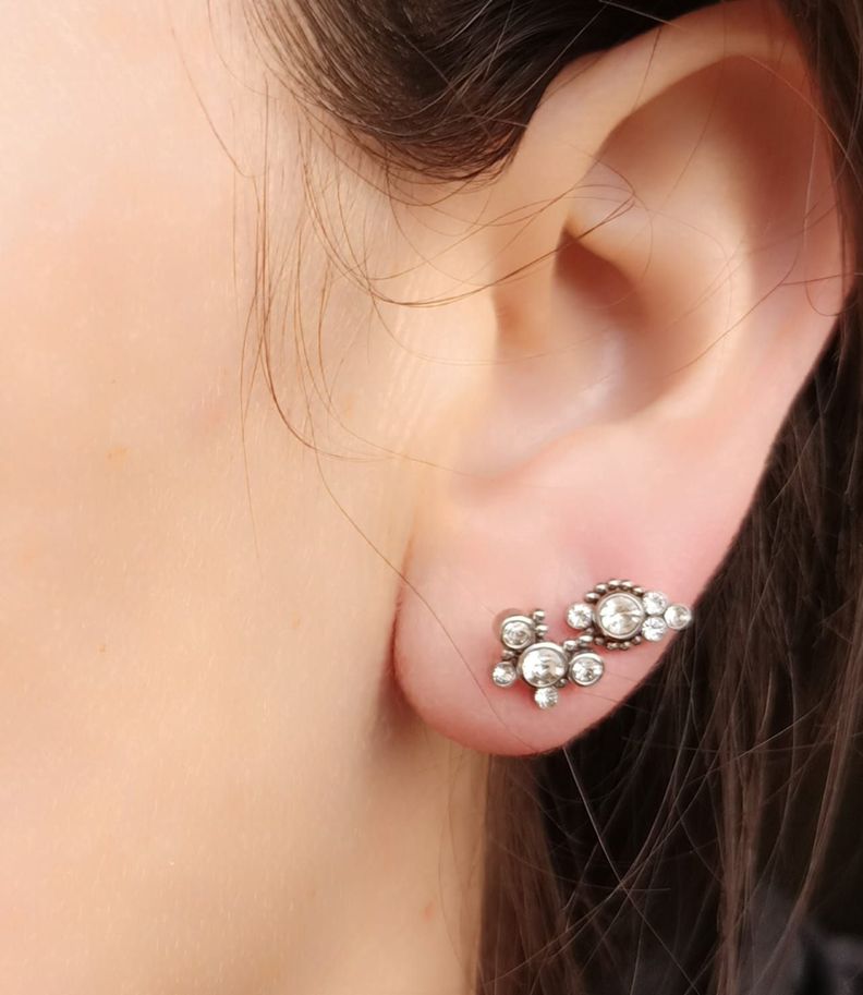 Piercing Oreja Tragus Conch Labret Modelo Mariposa Hipoalergénico Unidad-2