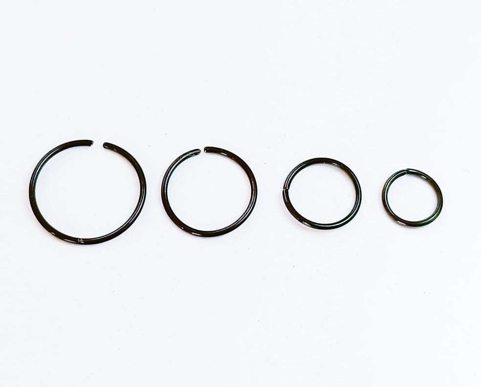 Set 4 Piercing ideal septum negro Aros Nostril Daith Tragus Helix Pack Punk-0