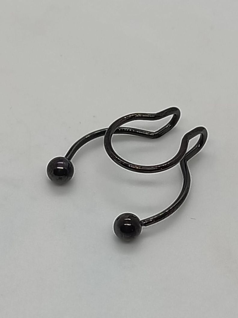 Piercing Acero hipoalergenico Negro Sin Hoyos Septum Sin Perforacion-2