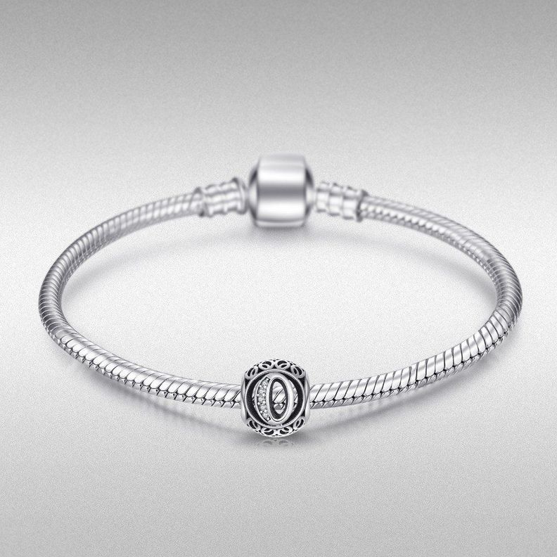 Charm dije abalorio letras pulsera colgante plata 925 -2