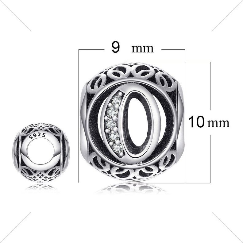 Charm dije abalorio letras pulsera colgante plata 925 -3
