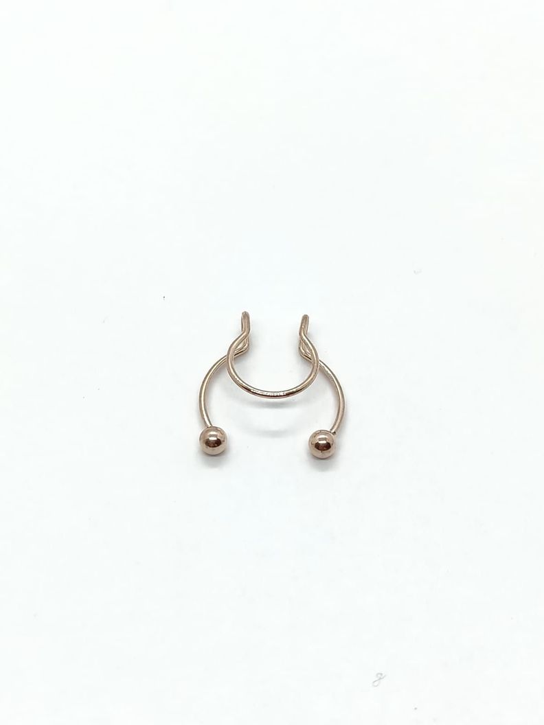 Piercing Acero hipoalergenico bañado en oro rosa 14kl septum Sin Perforacion-5