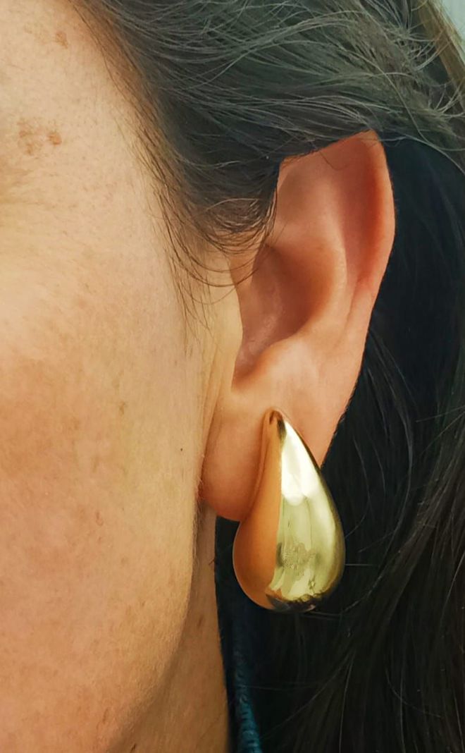 Aros Gota Viral Chapado En Oro 18k Earcuff Sin Perforación-2