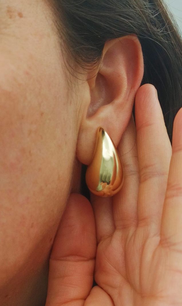Aros Gota Viral Chapado En Oro 18k Earcuff Sin Perforación-5