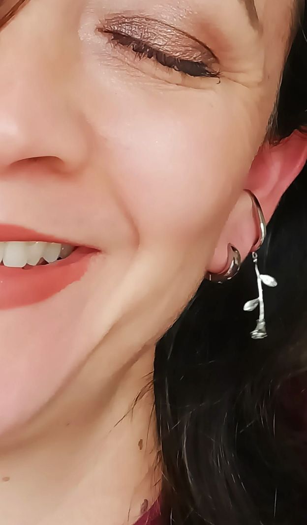 Pack Earcuff Rosa Argolla Unidad Plateada Piercing Moderno-2