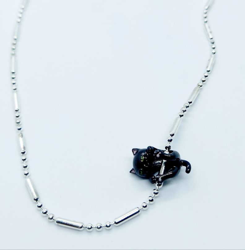 Charm dije abalorio gato gatito pulsera colgante plata 925 -3