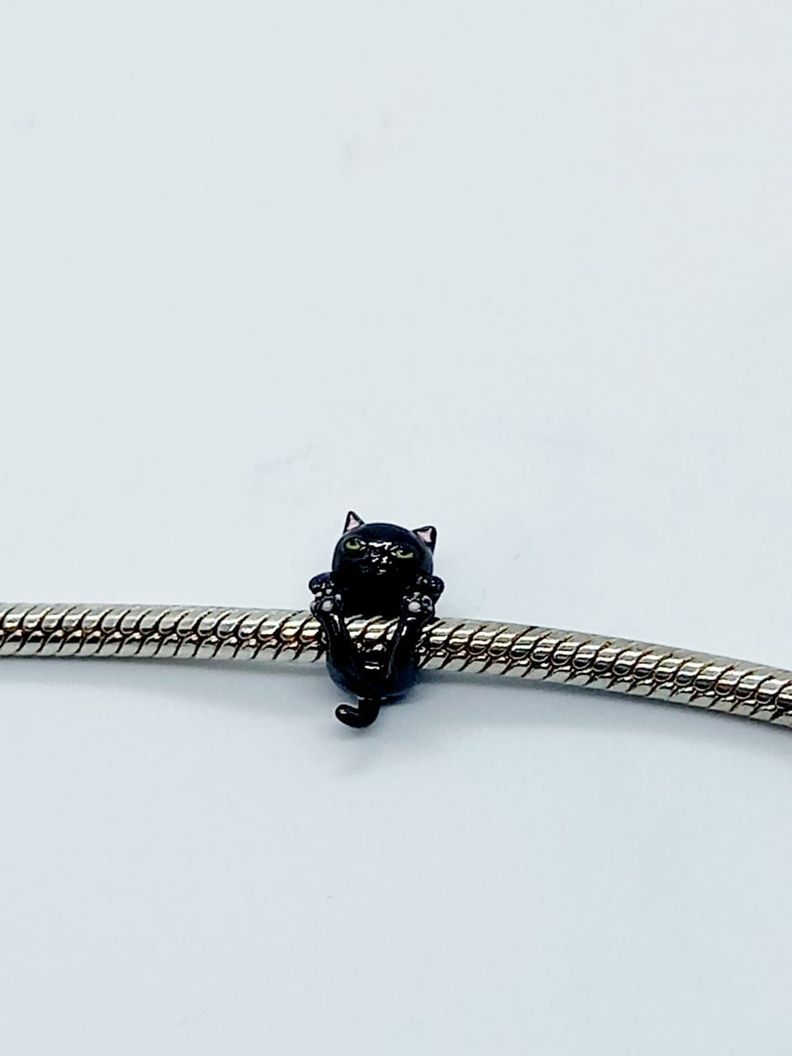 Charm dije abalorio gato gatito pulsera colgante plata 925 -4