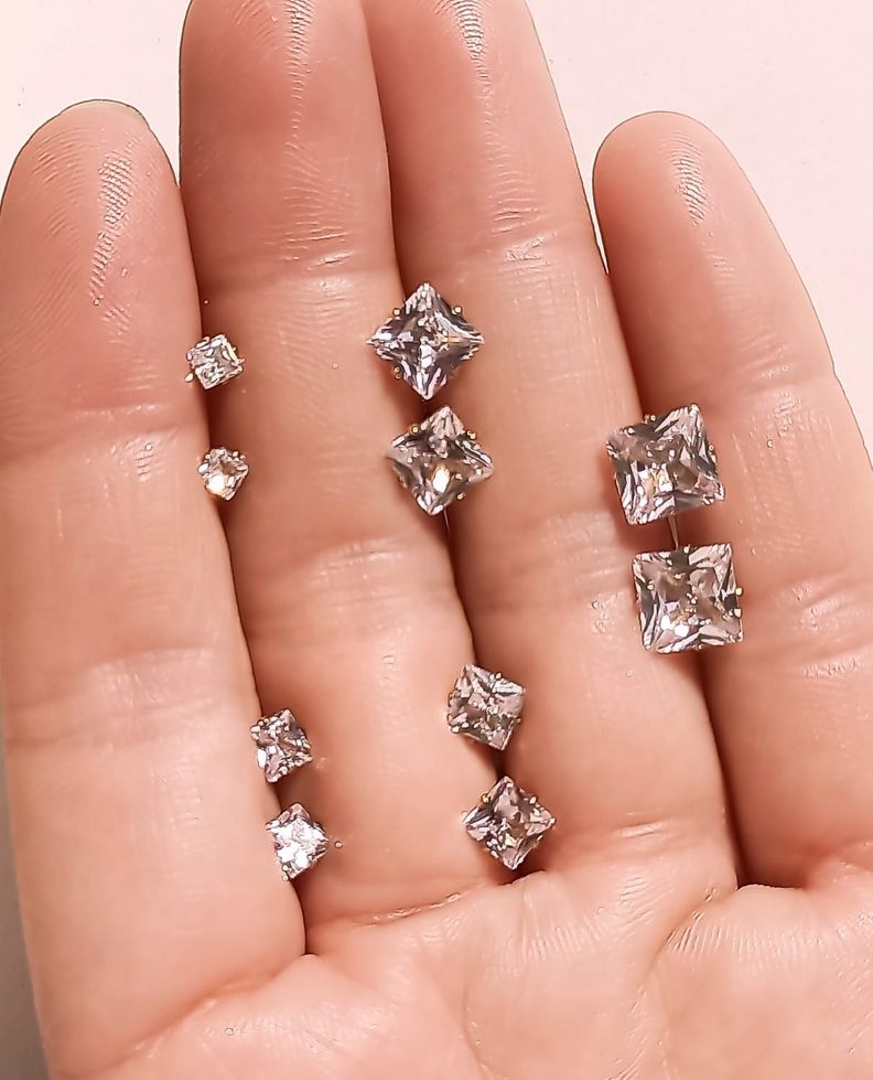 Pack De Aros Punto De Luz Chapados En Oro 18k Piercing Oreja-1