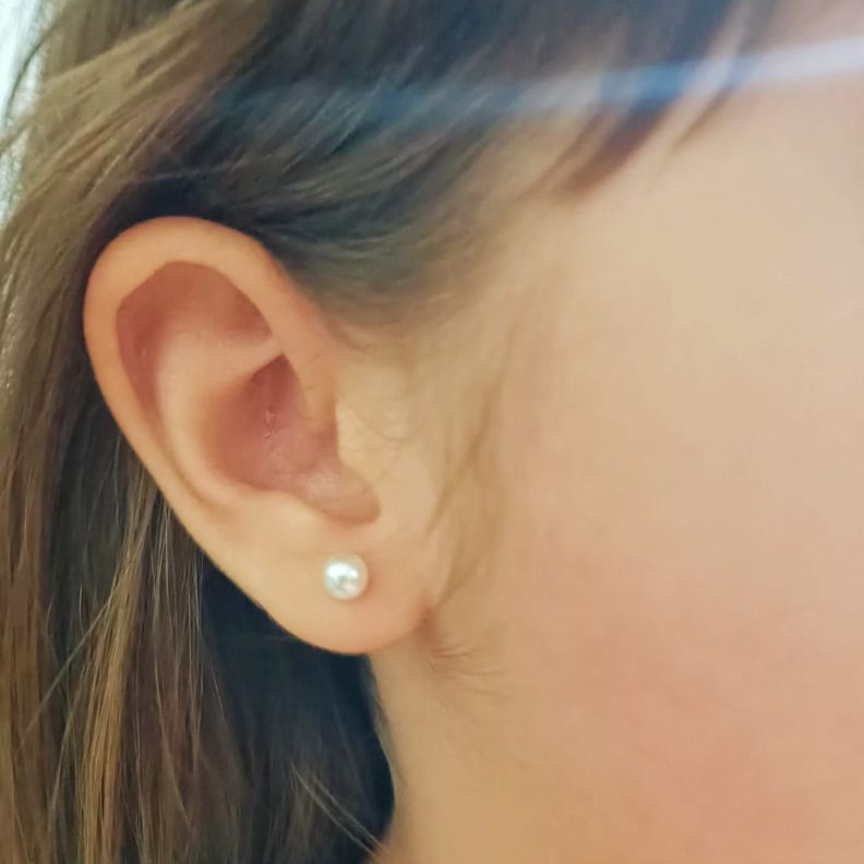 Aros Perlas 5mm tuerca tapa de seguridad chapado oro-3