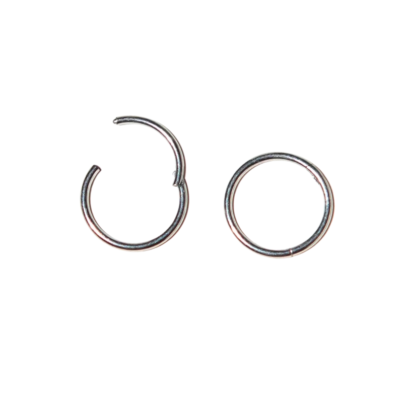 Argollas Clicker 8mm 20g Acero Quirurgico Plateadas Ligeras Plateado