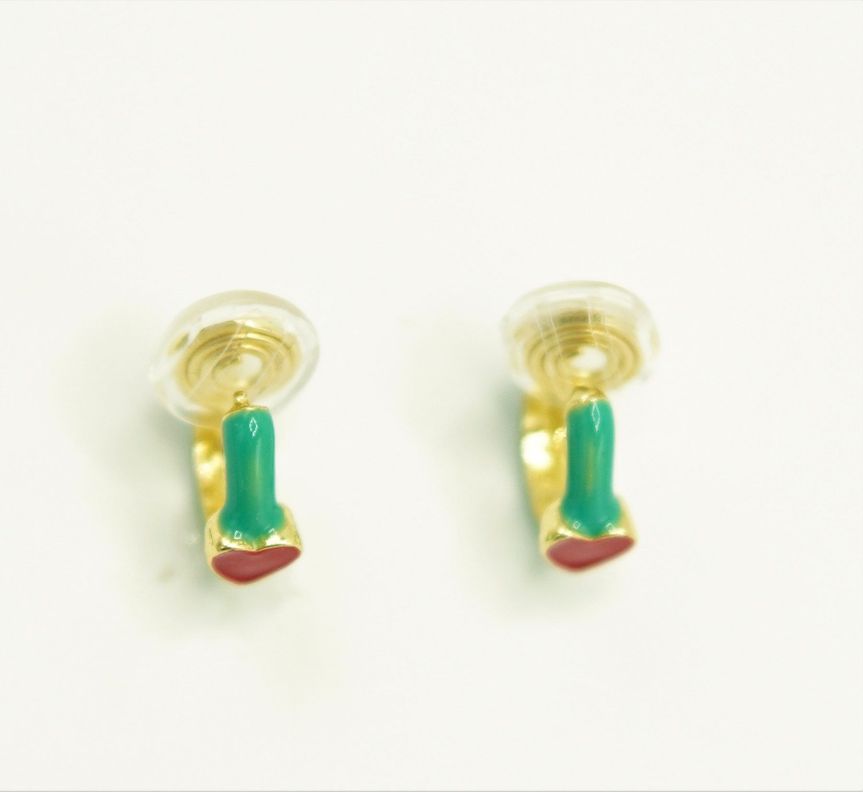 Aros Argollas Turquesa Corazon Rojo Earcuff Sin Perforacion-6