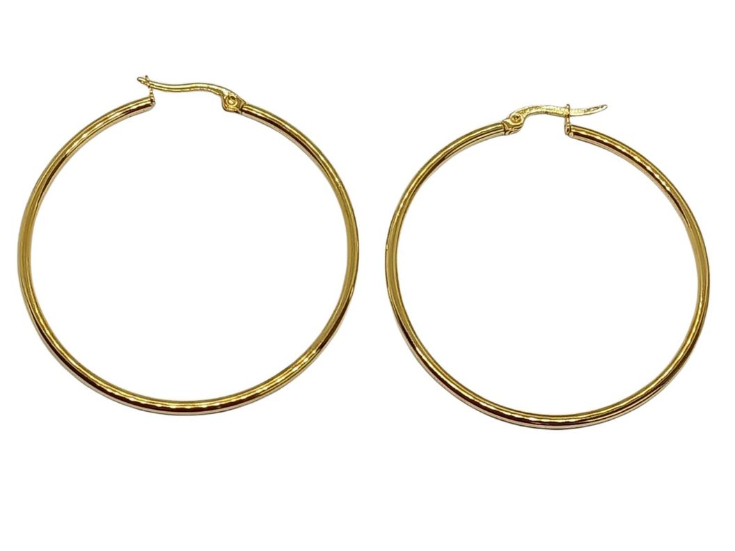 Argollas hoop 45Mm Chapadas en oro 18kl Dorado