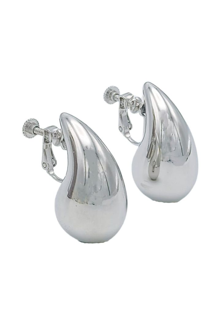 Aros Gota Chapado En Plata Earcuff Sin Perforación-0