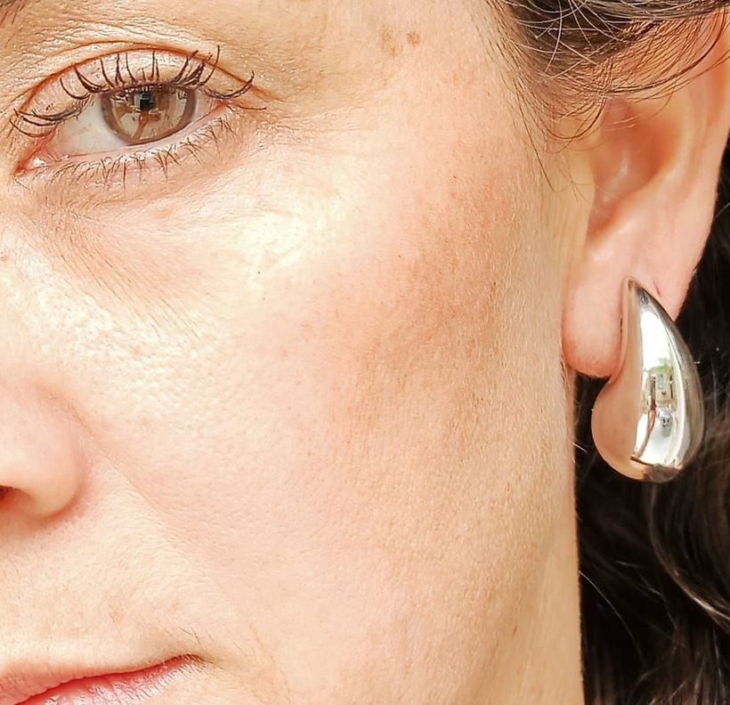 Aros Gota Chapado En Plata Earcuff Sin Perforación-2