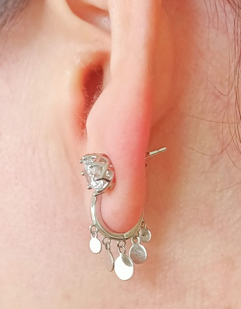 Pack De Aros Punto Luz Argollas Huggies Plata 925 Piercing-1