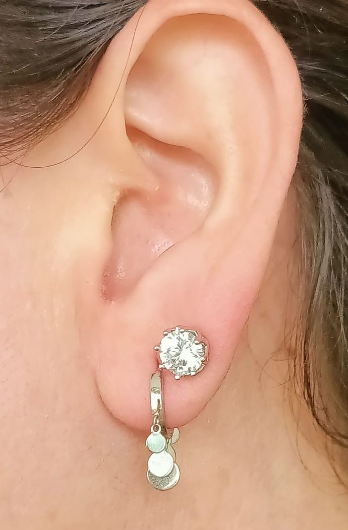 Pack De Aros Punto Luz Argollas Huggies Plata 925 Piercing-8
