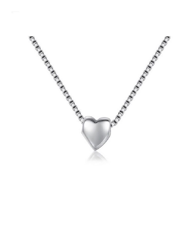 Collar con dije Tierno corazon en Plata fina ley S925