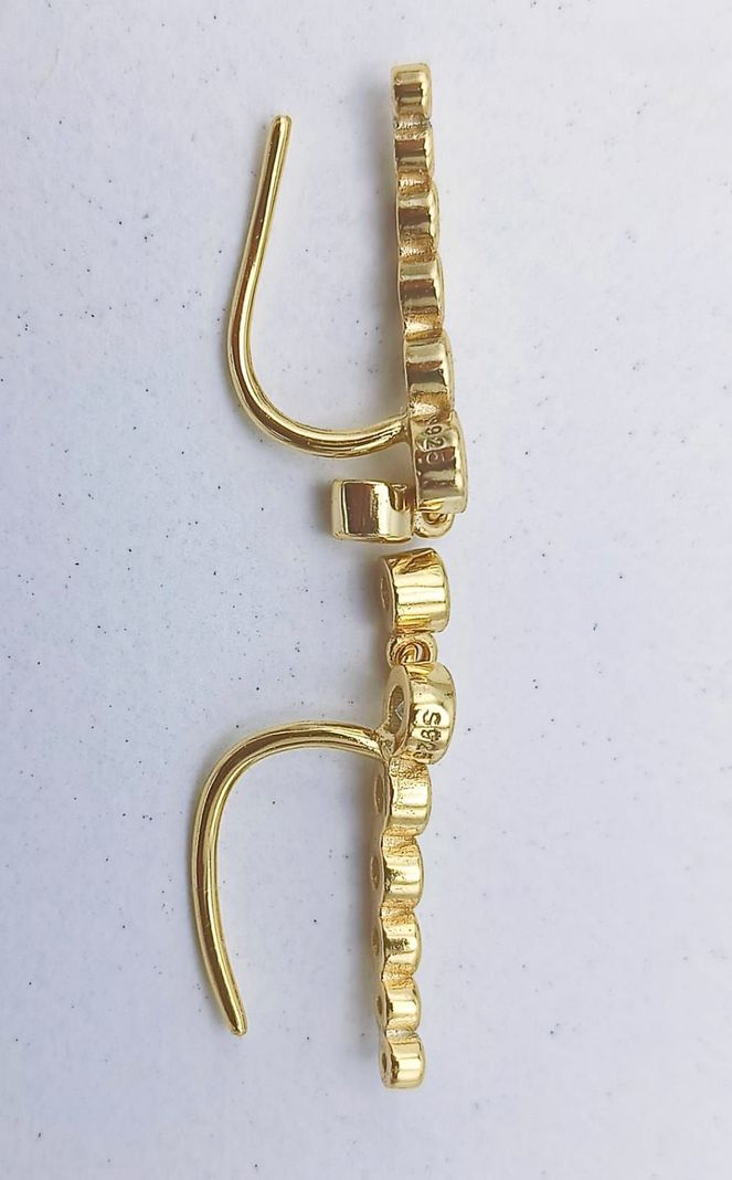 Aros Trepadores modelo Constelación Plata S925 Chapado En Oro 18k-6