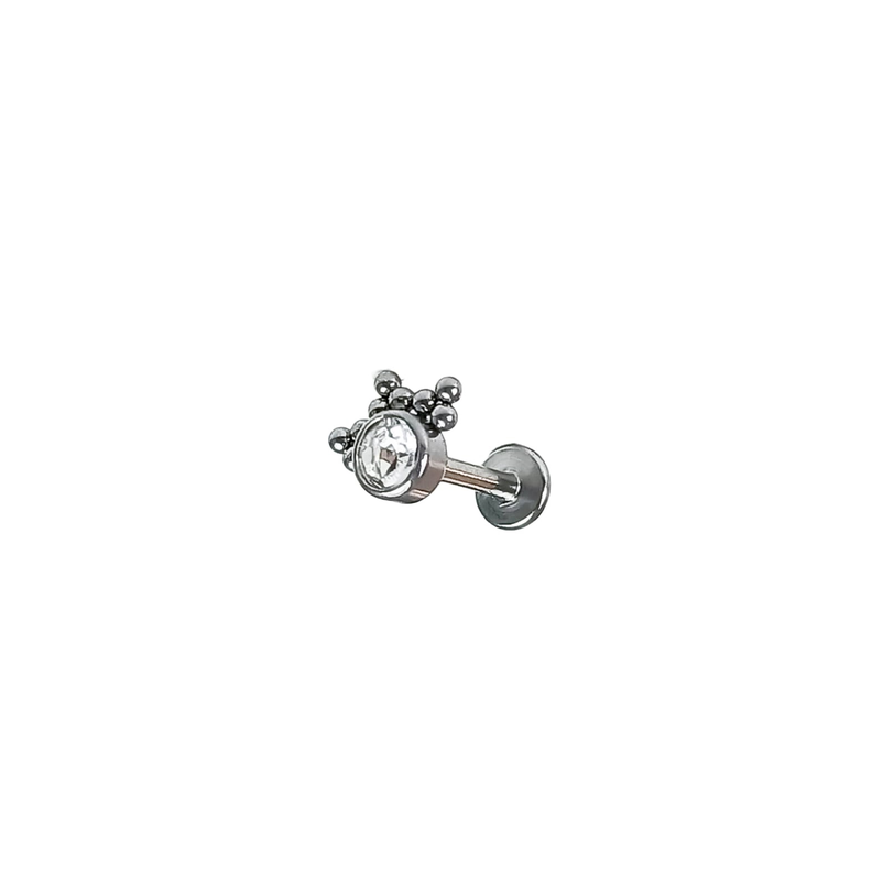 Piercing Oreja Tragus Conch Labret Modelo Corona Hipoalergenico Unidad-0