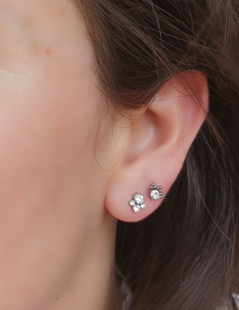 Piercing Oreja Tragus Conch Labret Modelo Corona Hipoalergenico Unidad-3