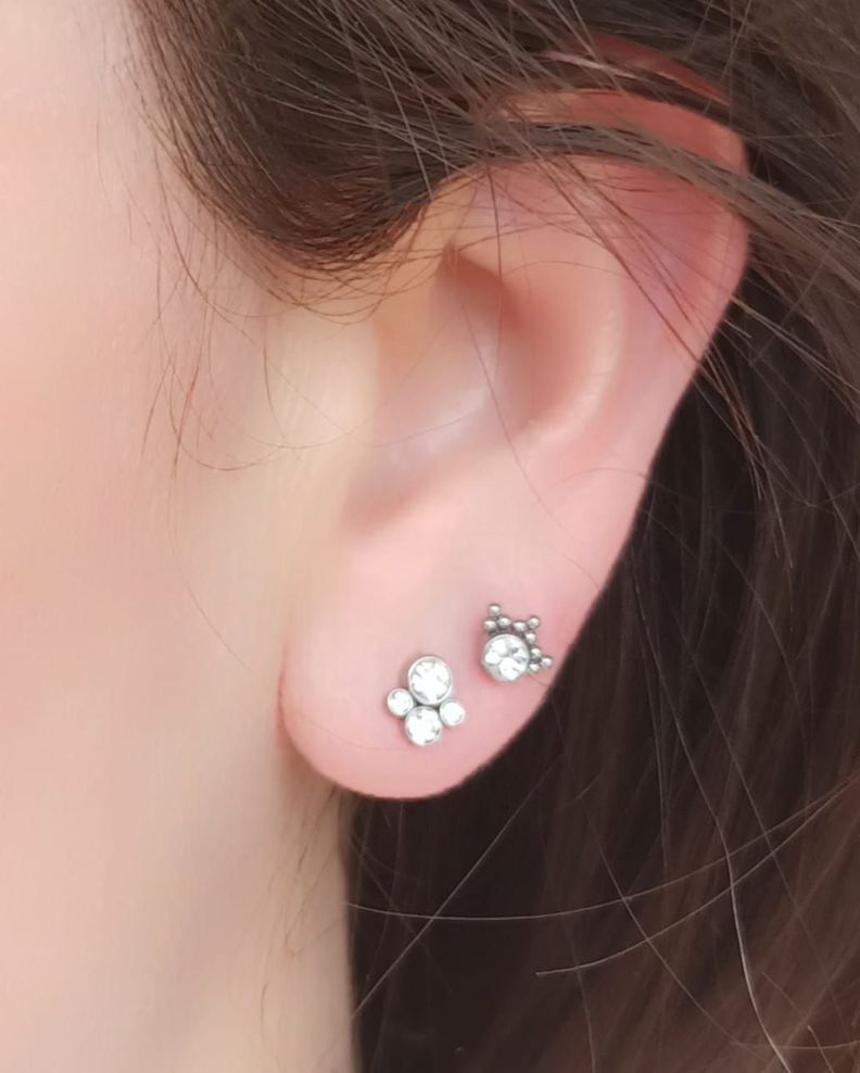 Piercing Oreja Tragus Conch Labret Modelo Corona Hipoalergenico Unidad-1