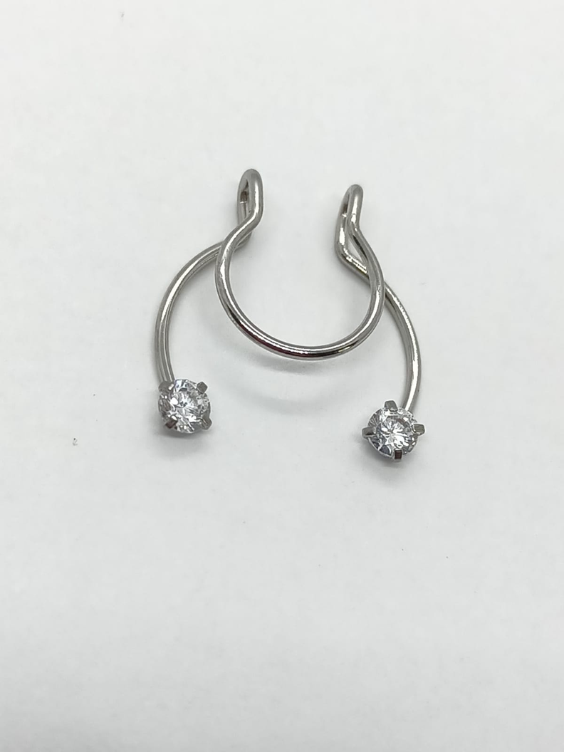 Piercing Zirconia Sin Hoyos Sin Perforación Septum zirconio blanco-2