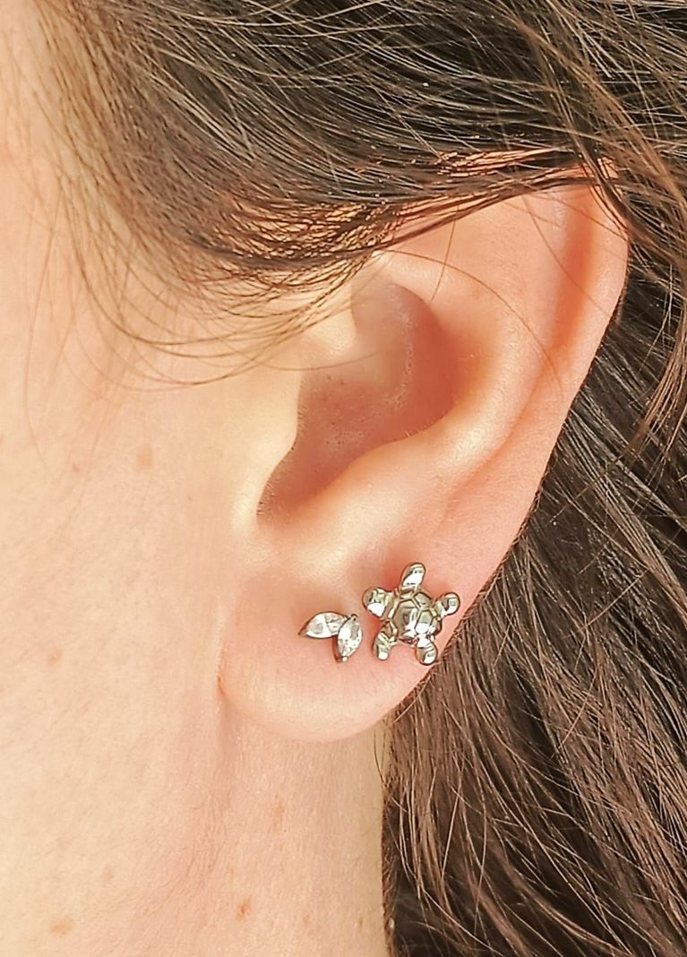 Piercing Labret Astm F136 G23 Acero Titanio Tortuga Tragus-5