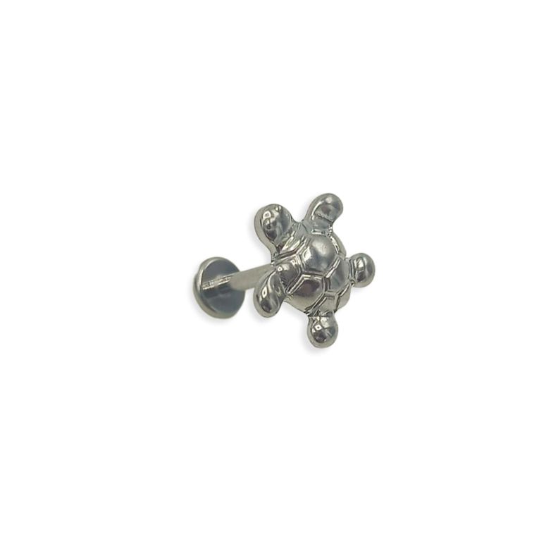 Piercing Labret Astm F136 G23 Acero Titanio Tortuga Tragus-6