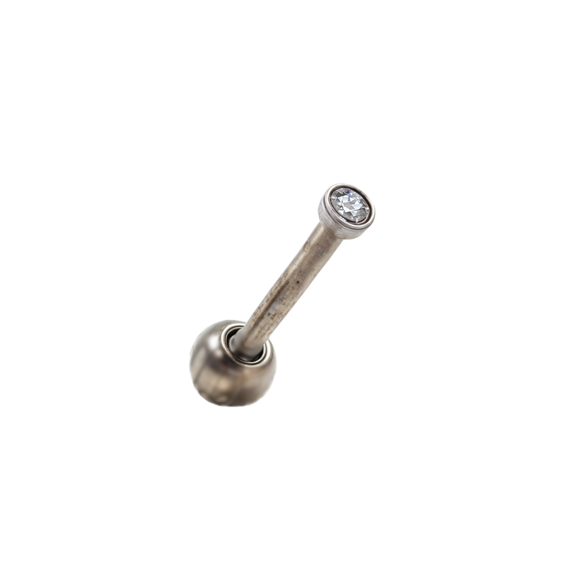 Piercing punto de luz facial oreja titanio ASTM F136 G23 plateado-0