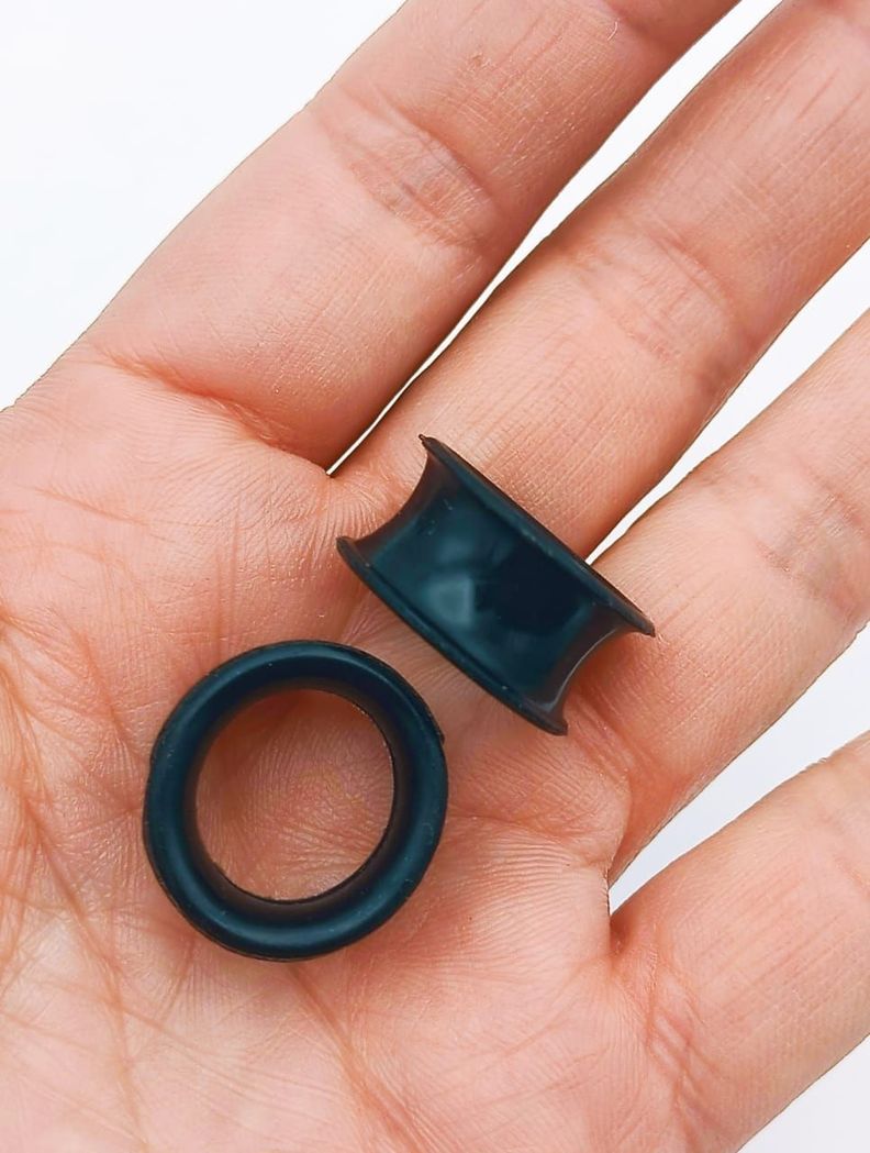 Aros Expansores Oreja 16mm Acampanado Estiradores Silicona-2