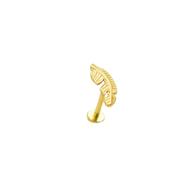Piercing Labret Titanio Astm F136 G23 Hoja Chapada En Oro-0