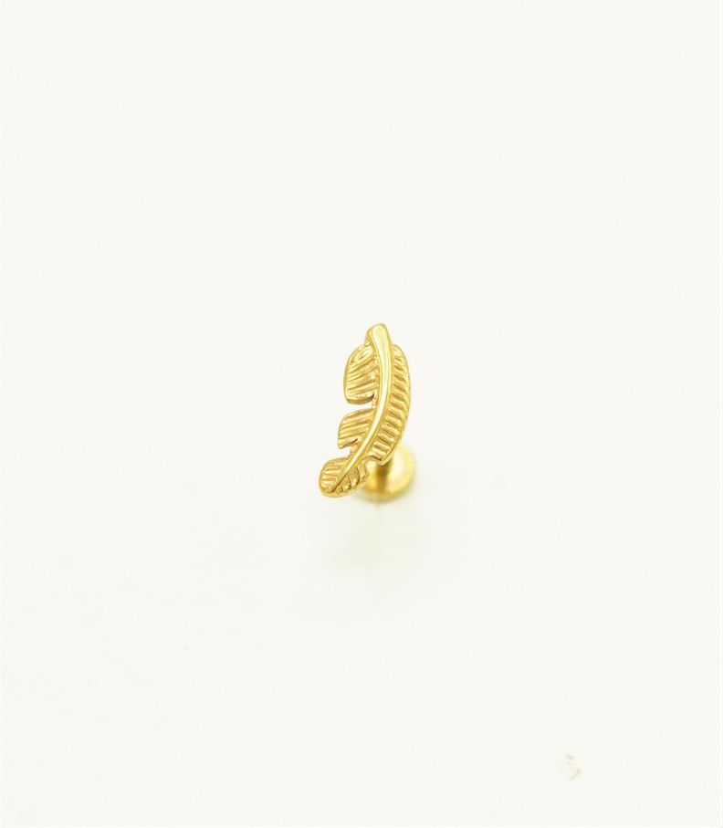 Piercing Labret Titanio Astm F136 G23 Hoja Chapada En Oro-5