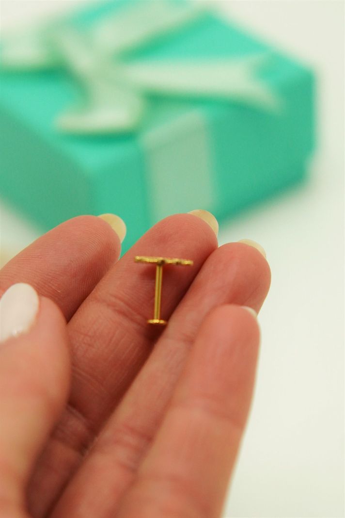 Piercing Labret Titanio Astm F136 G23 Hoja Chapada En Oro-6