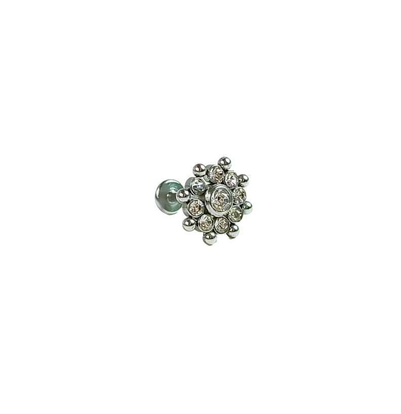 Piercing Oreja Tragus Conch Labret Modelo Flor Hipoalergenico Unidad-0