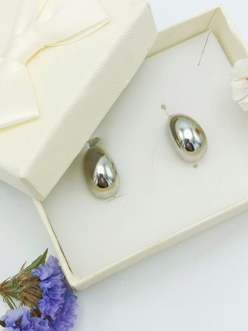 Aros Gota Huggies Chapado En Plata Earcuff Sin Perforación-1