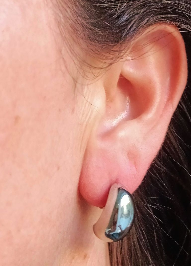 Aros Gota Huggies Chapado En Plata Earcuff Sin Perforación-4