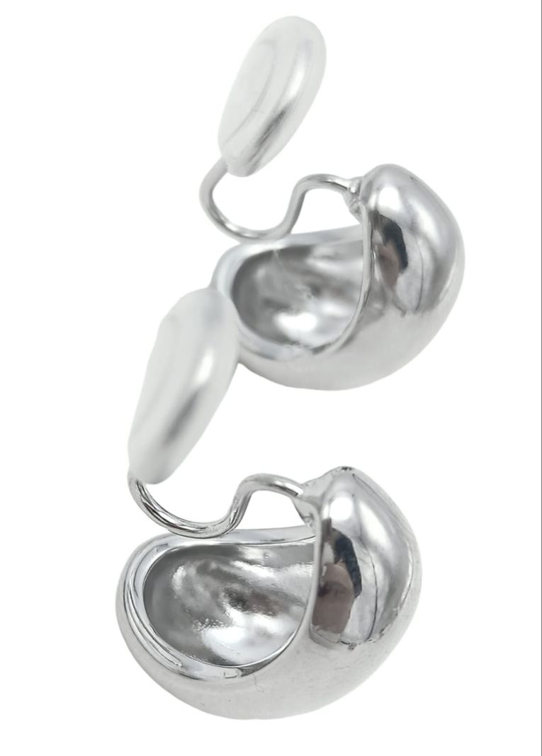 Aros Gota Huggies Chapado En Plata Earcuff Sin Perforación-6