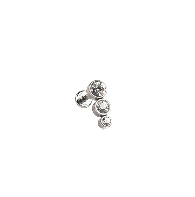 Piercing Tragus Conch Labret Modelo Trois Hipoalergénico Helix Unidad Punk-0