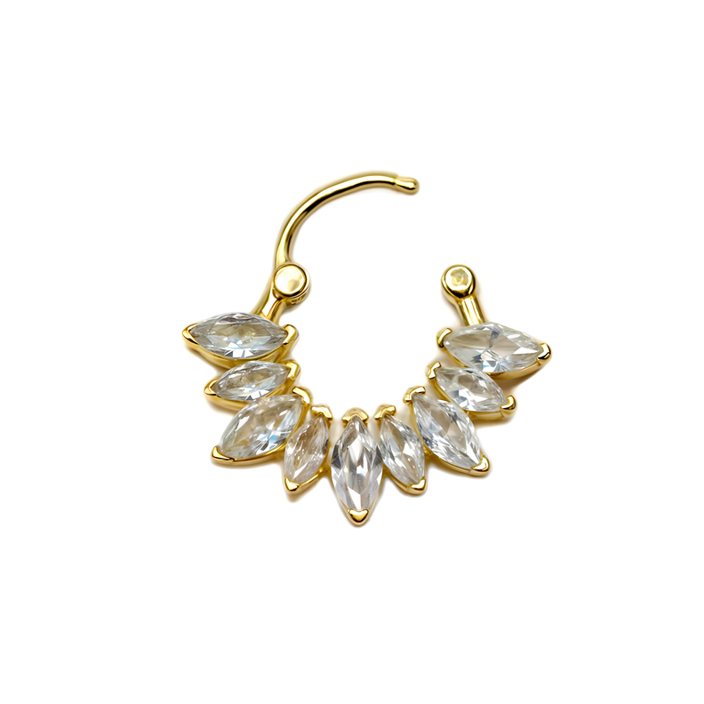 Piercing Septum daith every Sunrise Plata fina ley S925 Ba ado de oro 18k Dorado