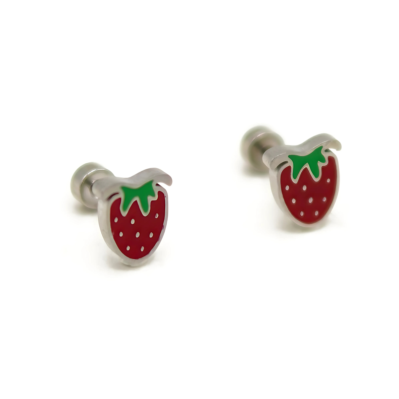 Aros de seguridad frutilla veraniega ni a fresa plateados Rojo