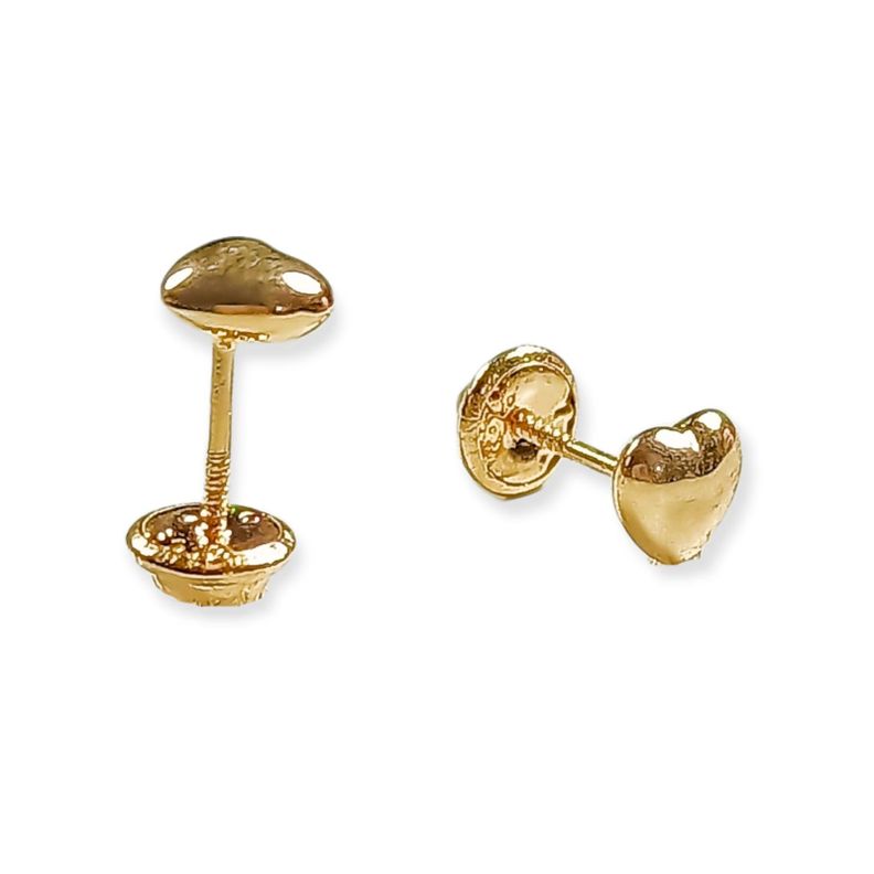 Aros corazón oro solido 18k abridor-0