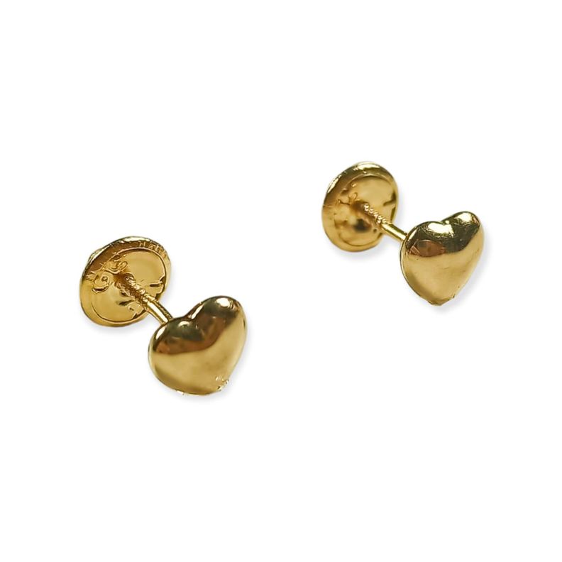 Aros corazón oro solido 18k abridor-3