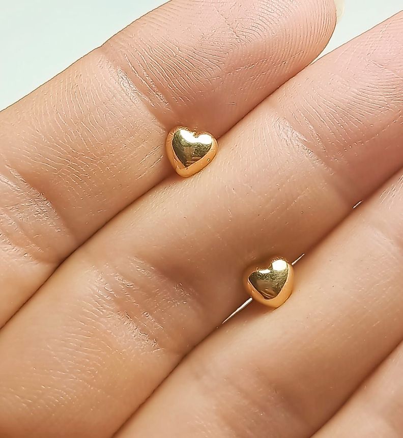 Aros corazón oro solido 18k abridor-9