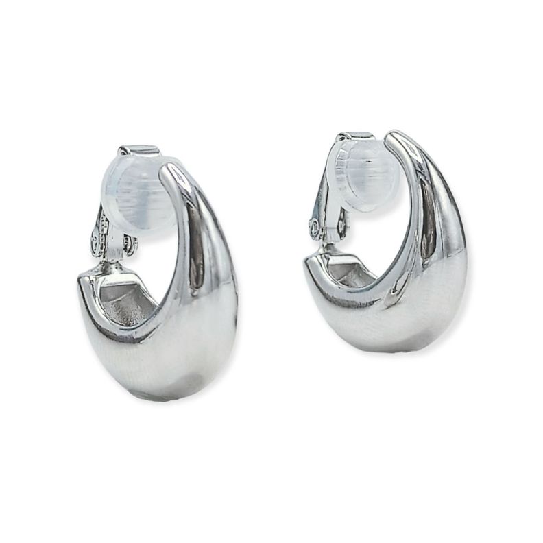 Aros Sin Perforación Argollas Chunky small Bañadas En Plata-0
